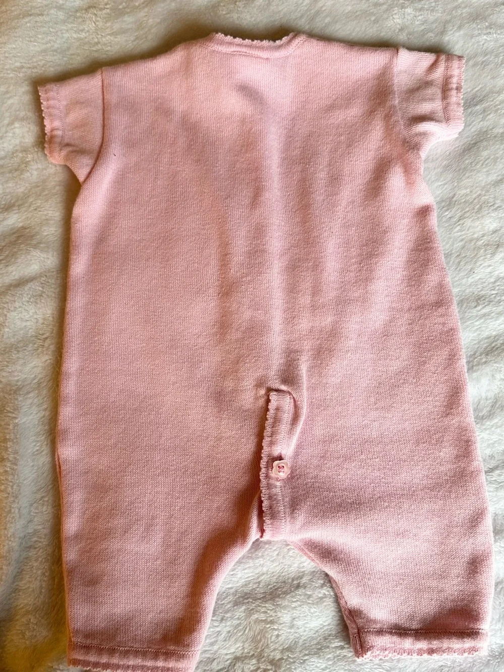 Pink Floral Knit Baby One-Piece Romper